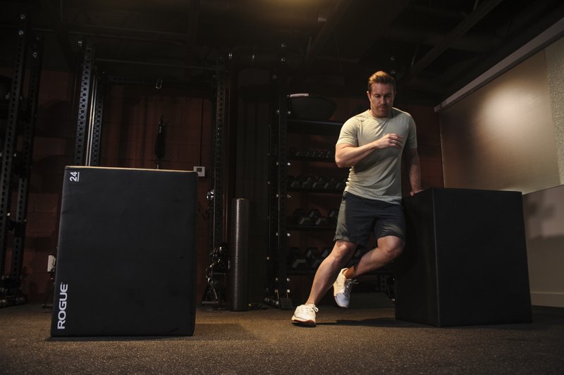 Guided mobility and body reset session on a foam block in a West LA training studio